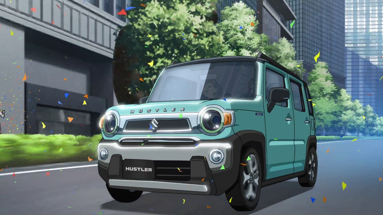 SUZUKI ハスラーCM「HUSTLER WORLD」篇(2020) アニメの渋谷世界に迷い込んだ車が街の人々を変えていく。アニメーター高坂希太郎