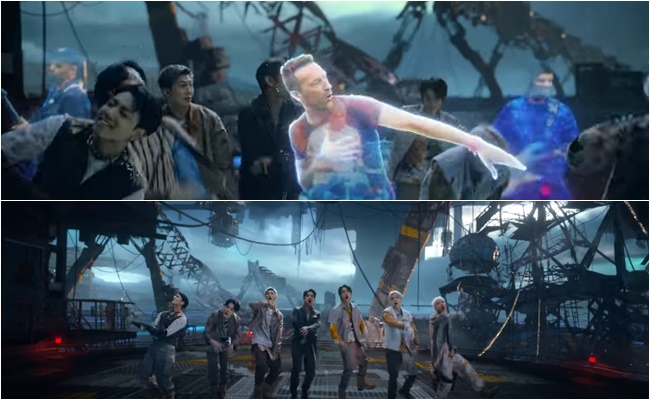 Coldplay X BTS MV『My Universe』(2021)  バーチャル空間で共演するオールグリーンバックで撮影されたMV