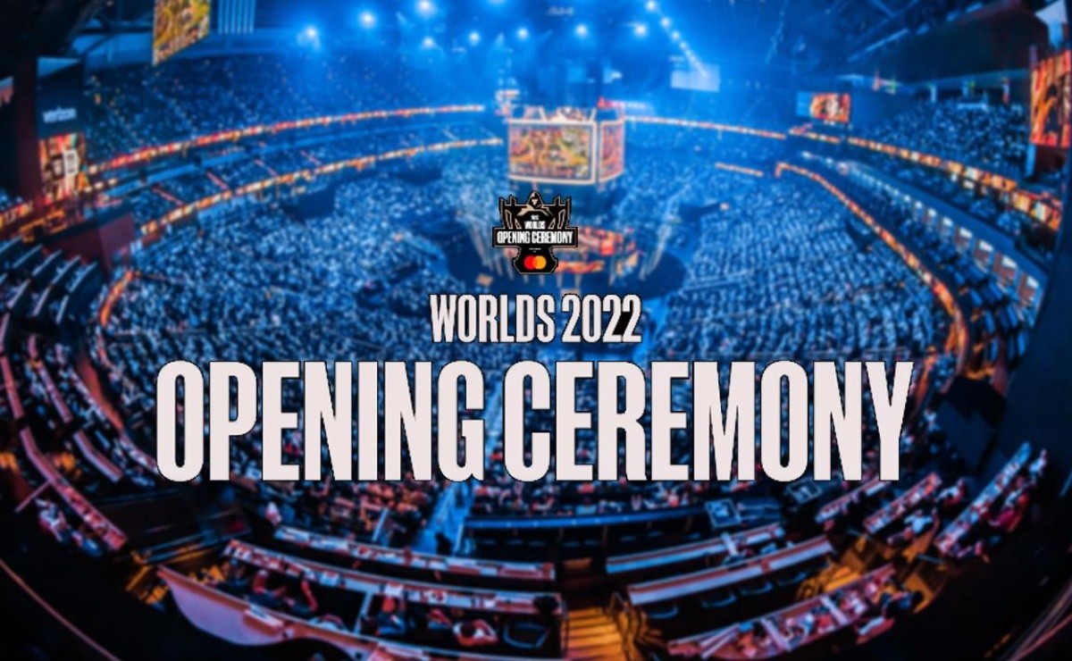League of Legends『Worlds 2022 Opening Ceremony』(2022)  ホログラフィックハーフスクリーン、AR合成、プロジェクションマッピングの連動はまさに素晴らしいのひと言