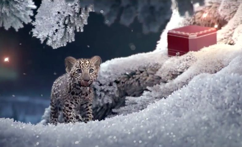 Cartier  CM『Winter Tale』(2013) CGのヒョウの子供が歩き回る